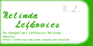 melinda lefkovics business card